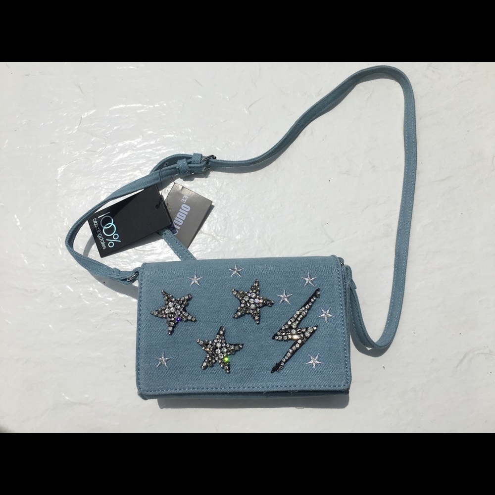 Studio33 Women’s Light Blue Denim Crossbody Bag